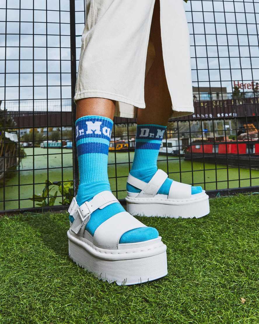 Dr Martens Voss Mono Deri Askılı Kadın Platform Sandalet Beyaz  Türkiye |  10358-FCJT