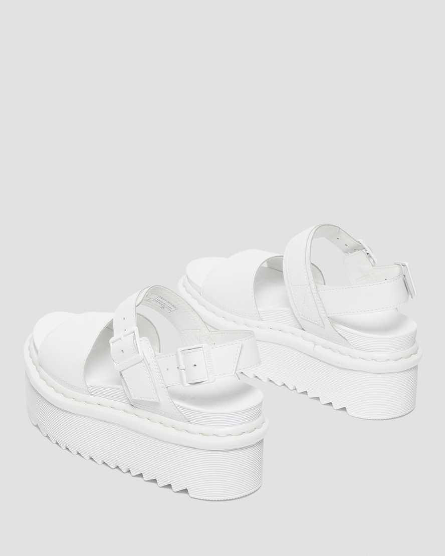 Dr Martens Voss Mono Deri Platform Askılı Kadın Gladyatör Sandalet Beyaz  Türkiye |  60235-IWXD