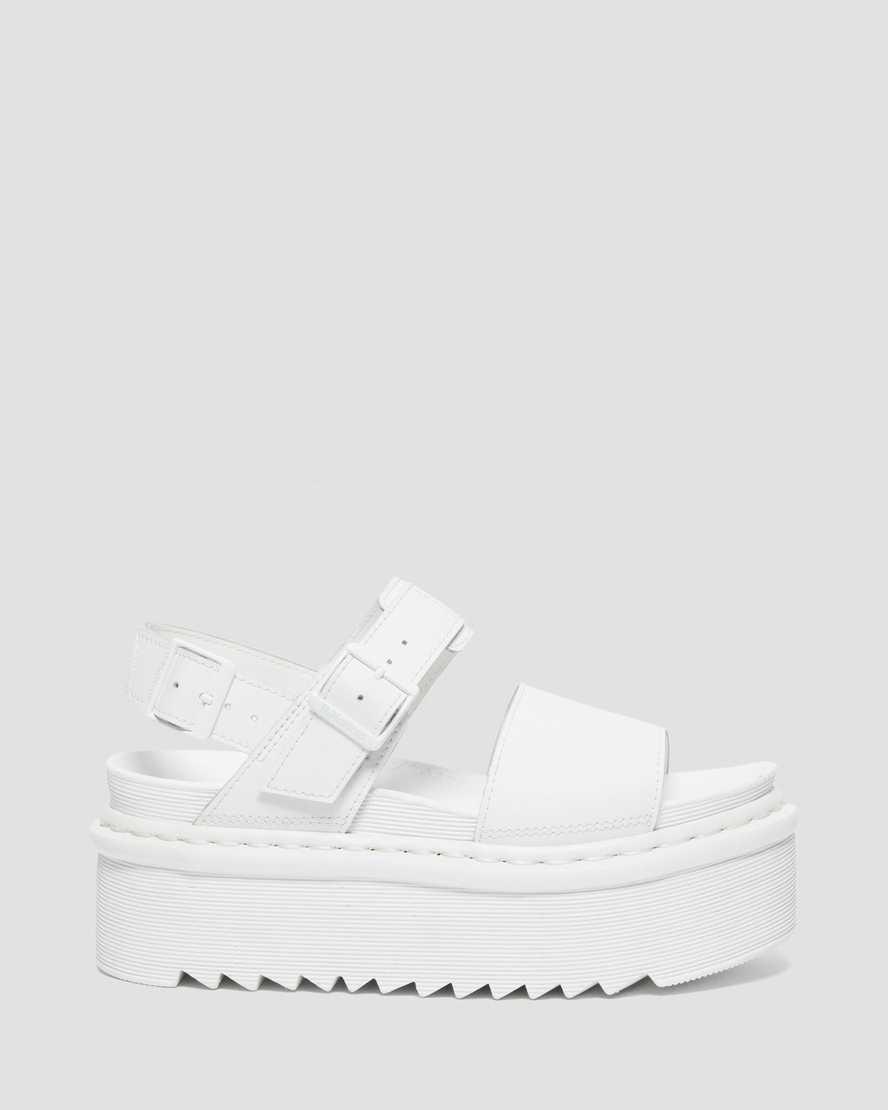 Dr Martens Voss Mono Deri Platform Askılı Kadın Gladyatör Sandalet Beyaz  Türkiye |  60235-IWXD