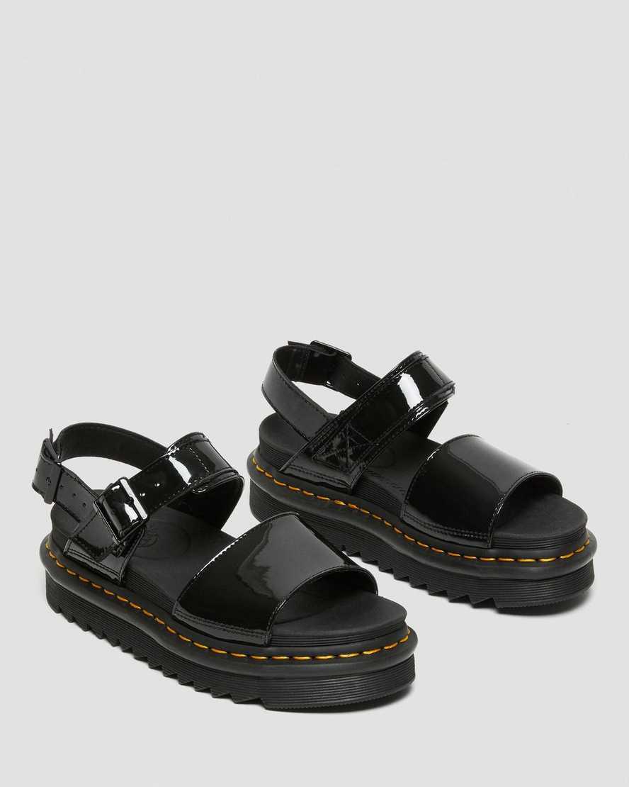 Dr Martens Voss Rugan Deri Askılı Kadın Gladyatör Sandalet Siyah  Türkiye |  17089-NYBU