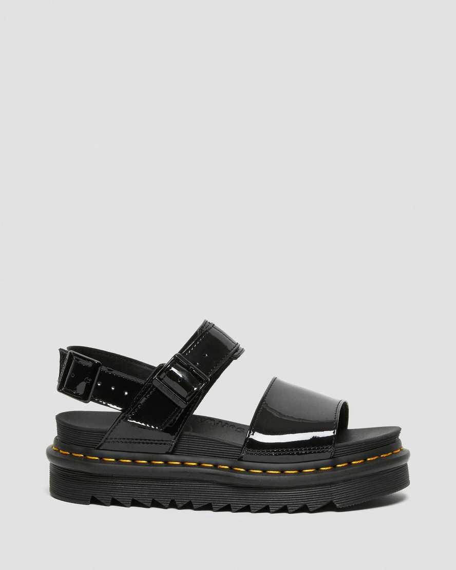 Dr Martens Voss Rugan Deri Askılı Kadın Platform Sandalet Siyah  Türkiye |  52104-BZAR