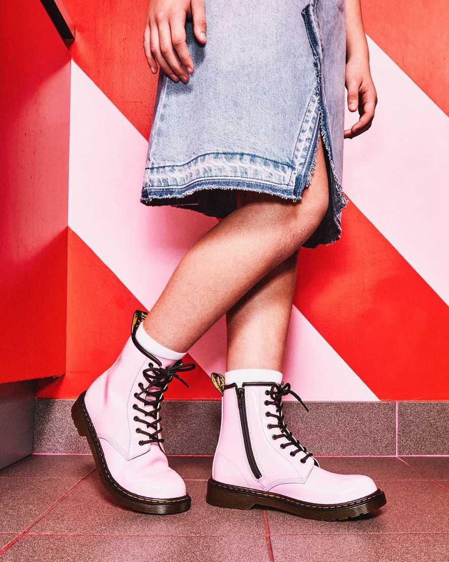 Dr Martens Youth 1460 Rugan Deri Çocuk Bağcıklı Bot Pembe  Türkiye |  68074-QZFJ