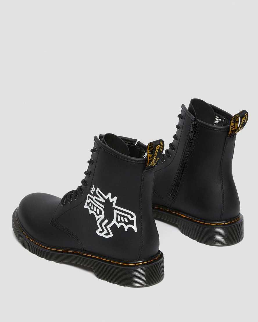 Dr Martens Youth Keith Haring 1460 Deri Çocuk Bağcıklı Bot Black/White  Türkiye |  34960-AKDI