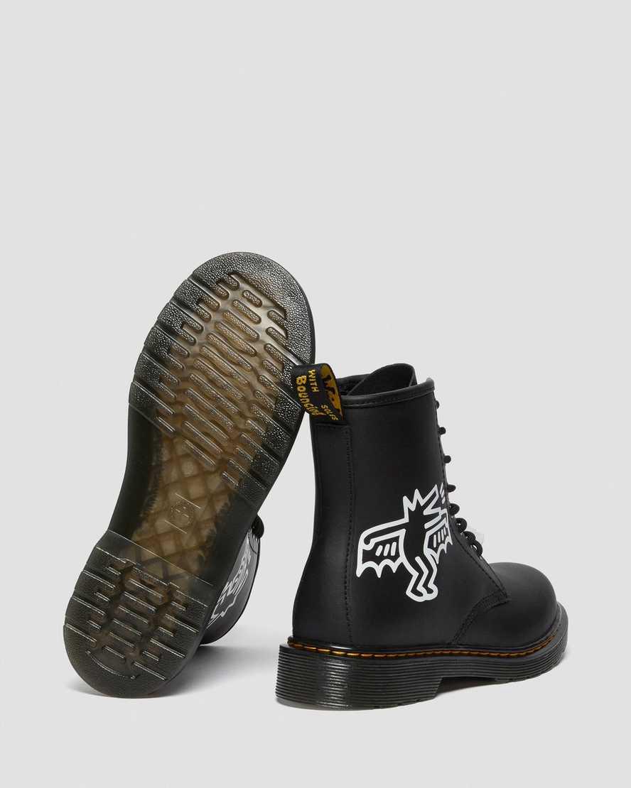 Dr Martens Youth Keith Haring 1460 Deri Çocuk Bağcıklı Bot Black/White  Türkiye |  34960-AKDI